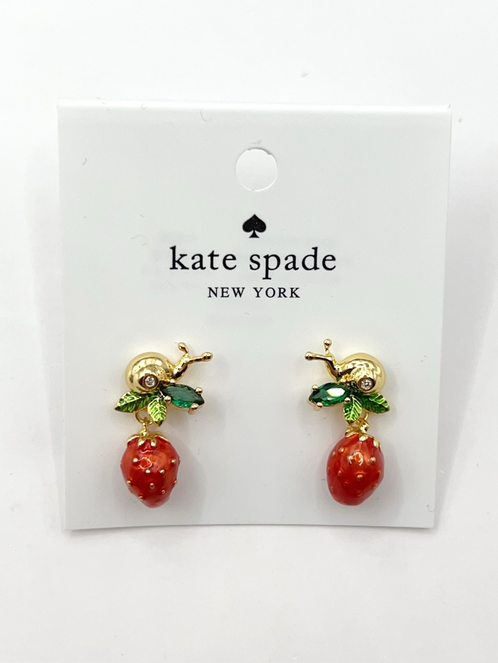 KS158-Kate Spade snail and strawberry earrings